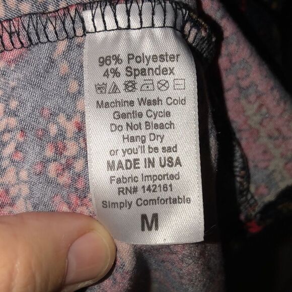 LuLaRoe Carly M Black Red Green Nude Short Sleeve High Low Dress - Picture 9 of 14